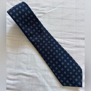 Liberty of London Navy Tie with Micro Floral Medallions